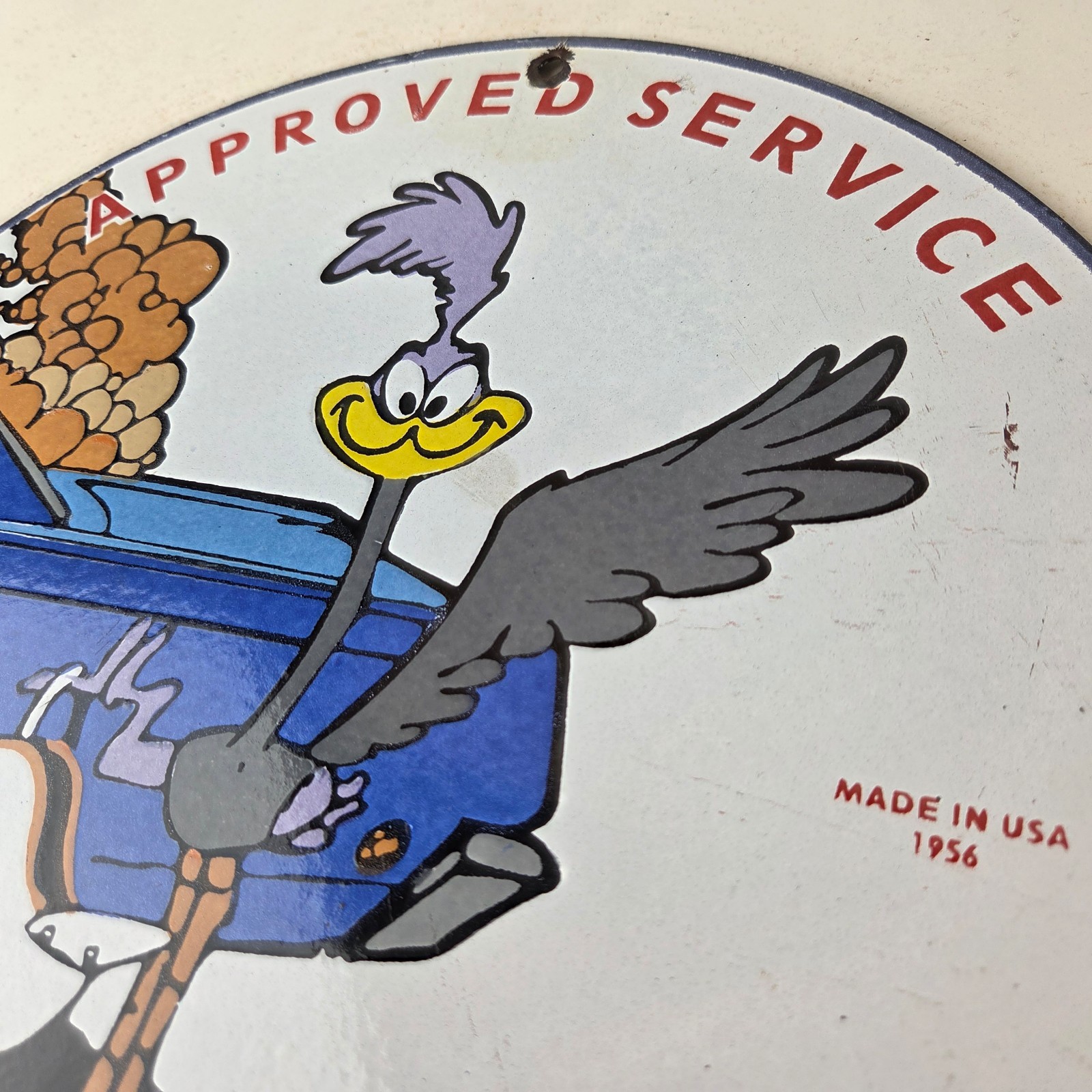 Vintage Mopar Chrysler Porcelain Sign – Road Runner Plymouth Gas Pump Plate Sign