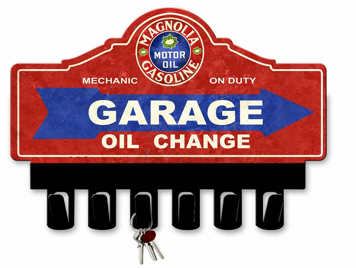 MAGNOLIA GASOLINE 14″ HEAVY DUTY USA MADE METAL KEY HANGER GAS ADVERTISING SIGN