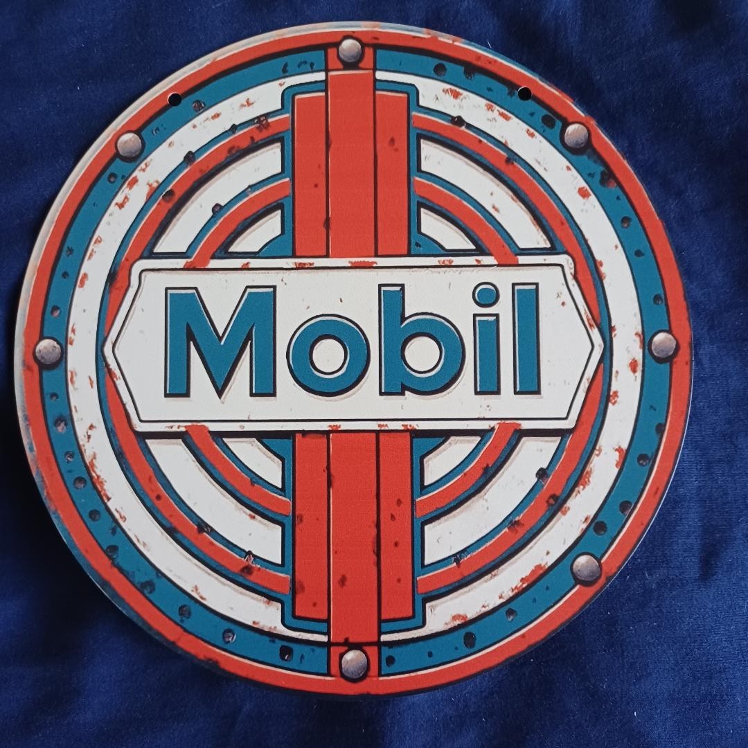 Metal Sign 8″ Round Man Cave Garage Bar Auto Mobil Gas Station Wall Art Oil Gas