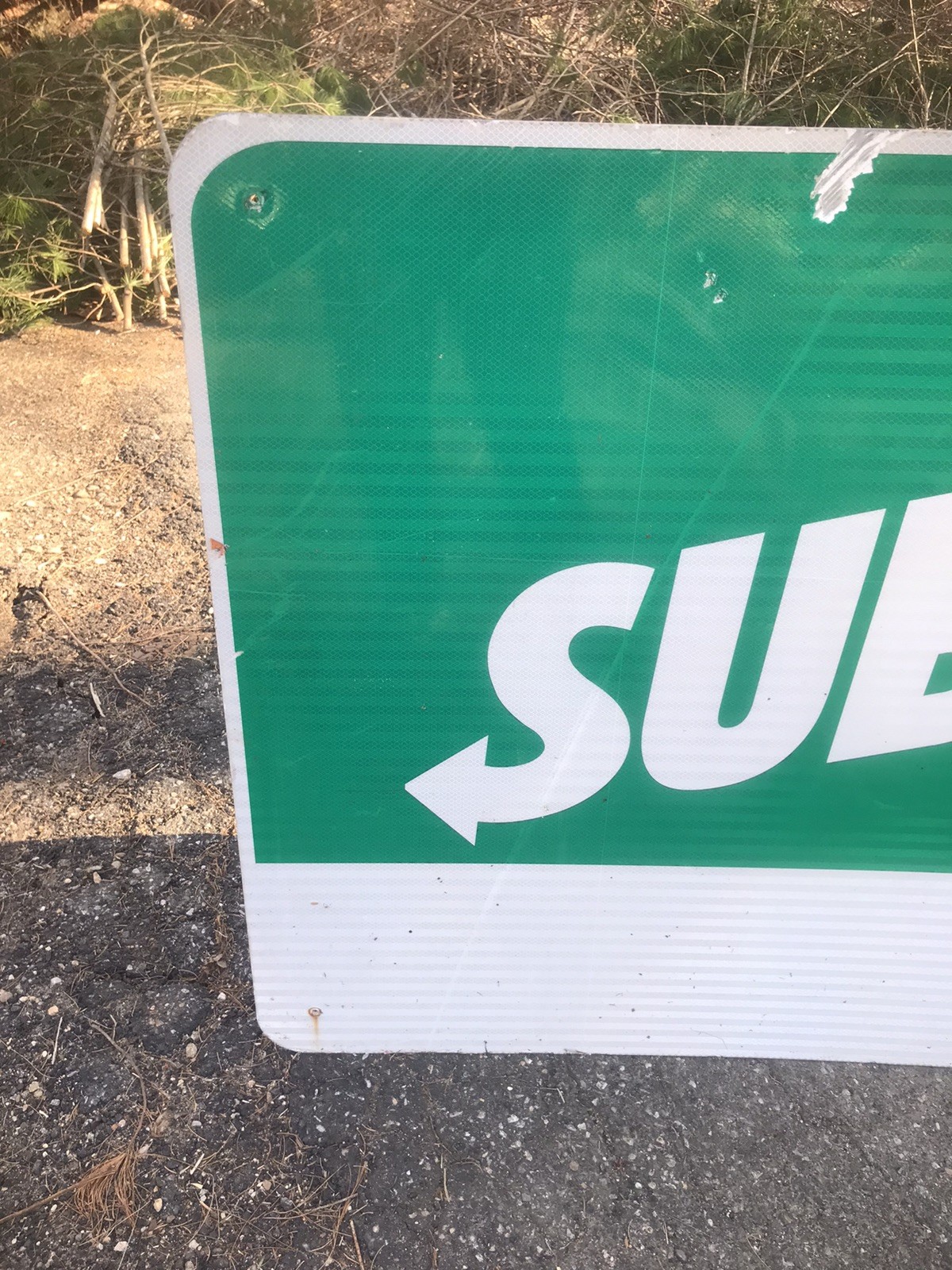 5’ Metal Vintage Subway Street Road Interstate Exit Food Sign Decor Art Gas Oil