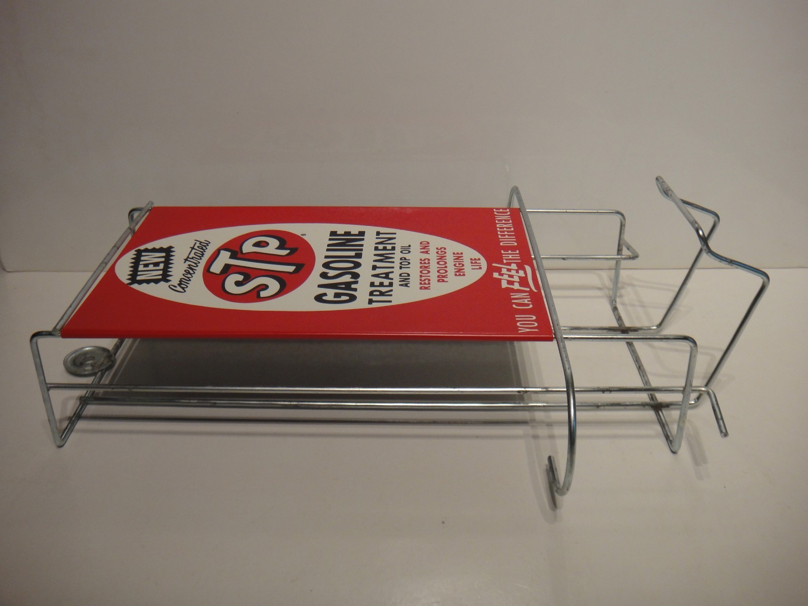 Vintage STP Gas Treatment Station Island Can Display Rack With Sign NOS Original