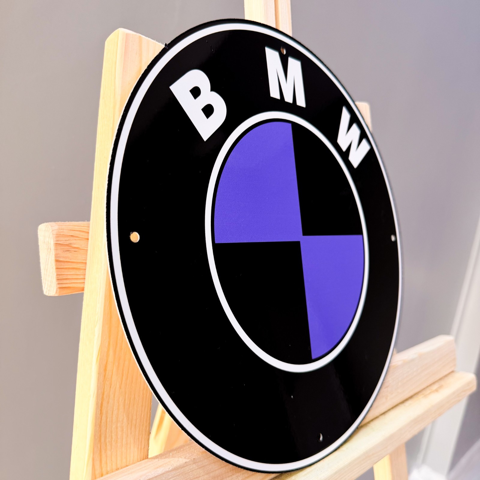 BMW Black Purple Roundel Heavy Metal Sign – Garage Decor – 30 cm (11.8”)