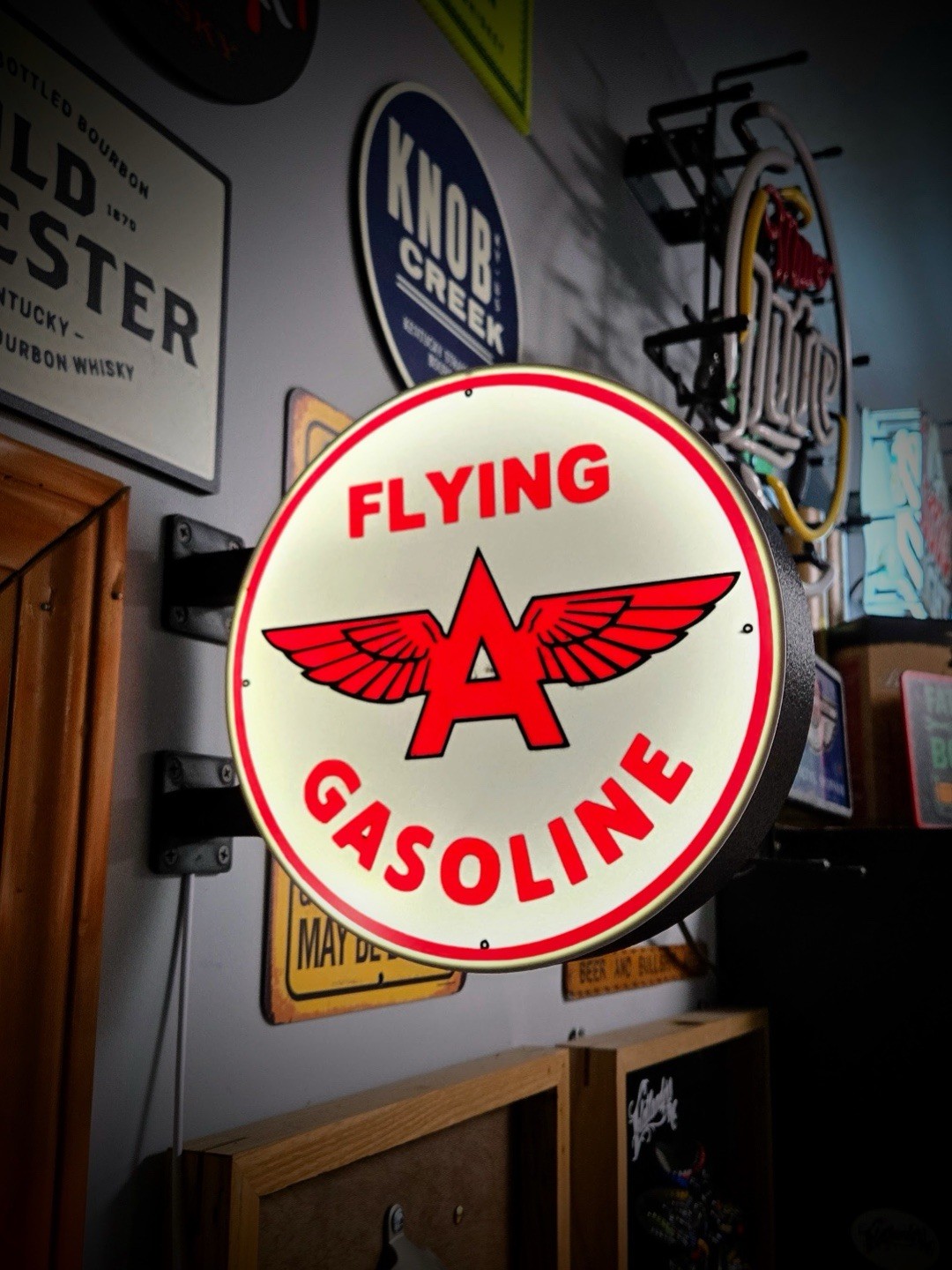 Flying A Gasoline Double-Sided LED Sign 9inch