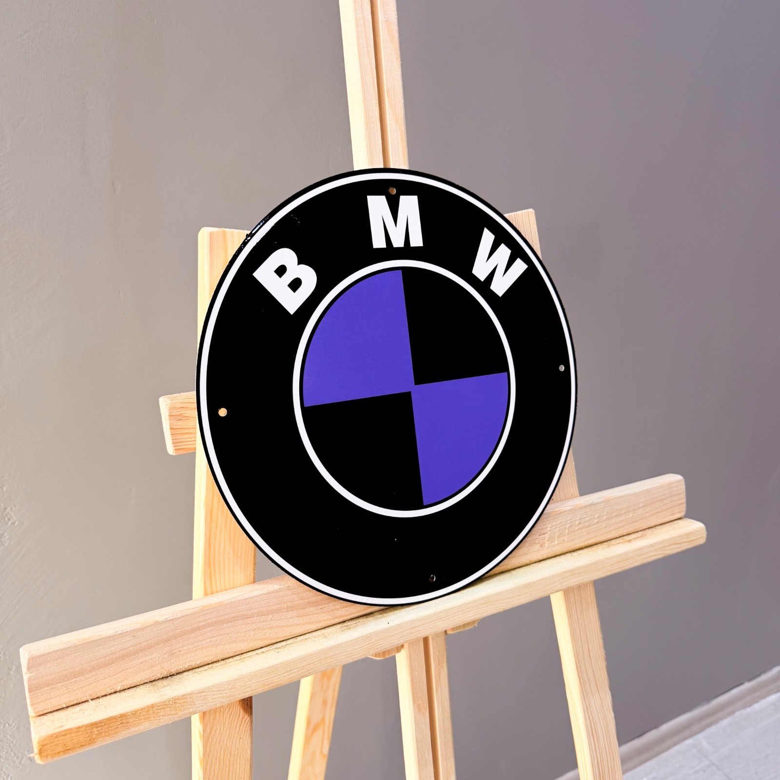 BMW Black Purple Roundel Heavy Metal Sign – Garage Decor – 30 cm (11.8”)