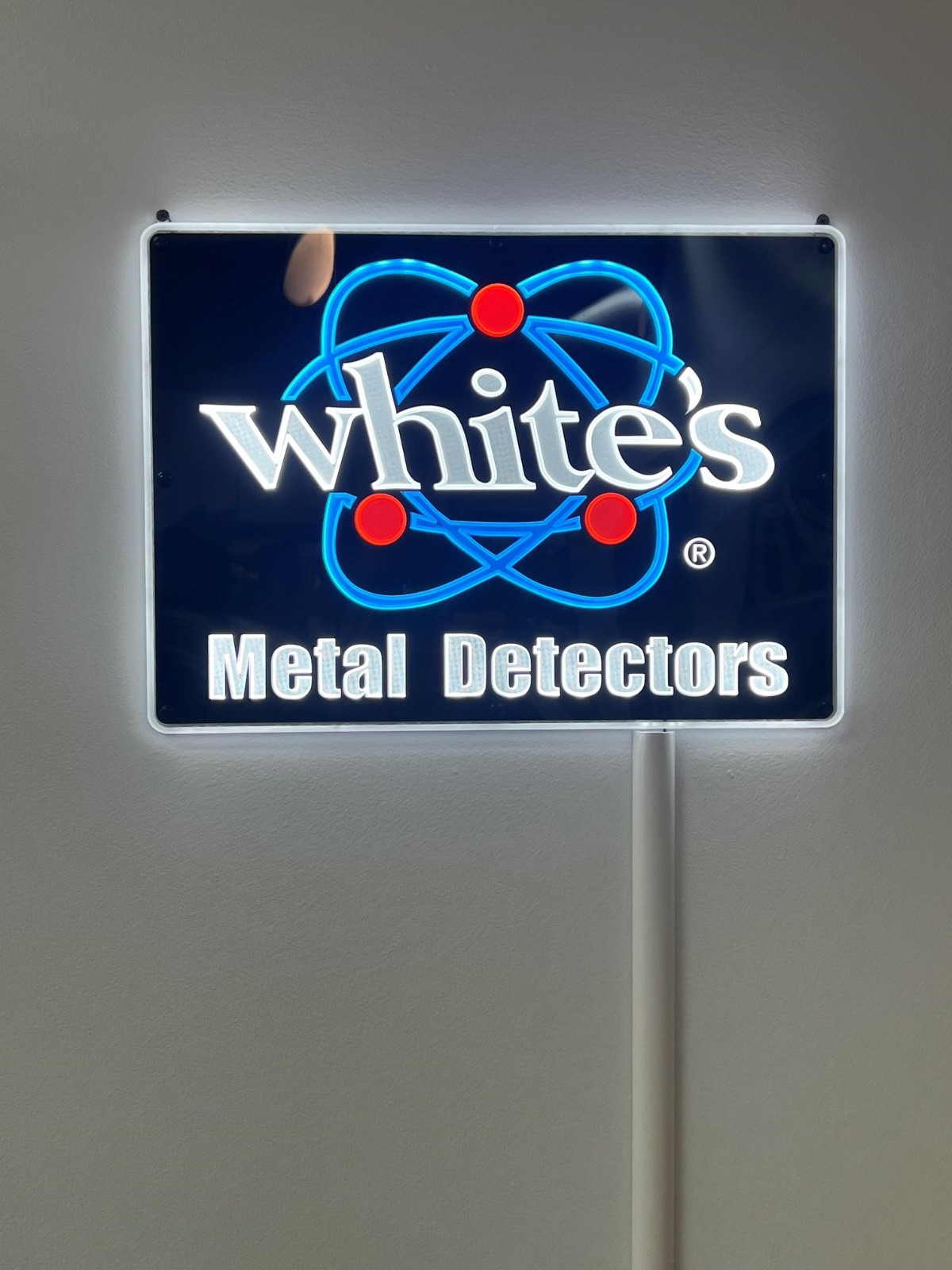Vintage whites metal detectors dealer light up sign LED