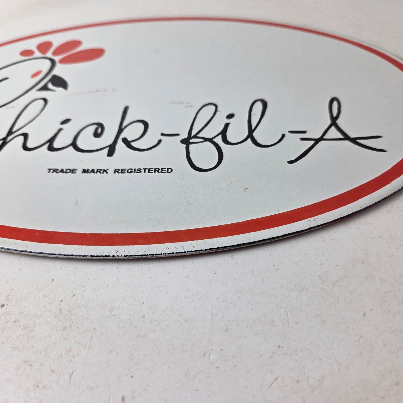 Vintage Chick Fil A Sign – Chicken Fast Food Porcelain Gas Pump Sign