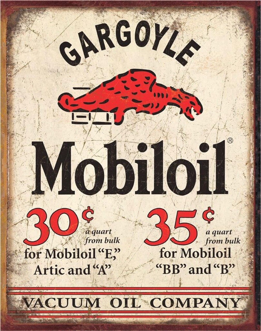 GARGOYLE MOBILOIL Company Sign Vintage Looking Man Cave Garage Automobilia