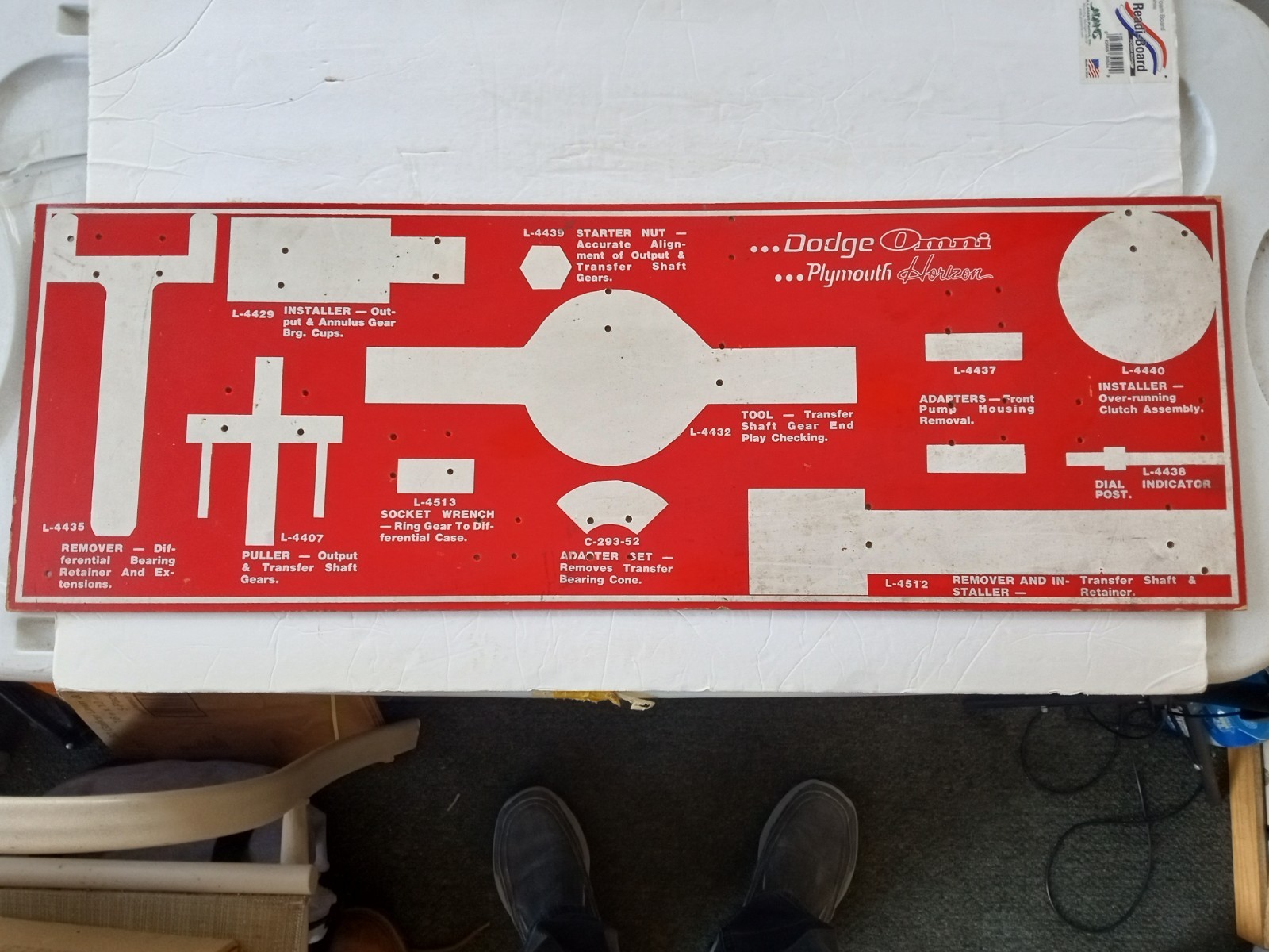 Dodge Omni Plymouth Horizon Automotive Dept. 1978 Service Tools Display Sign
