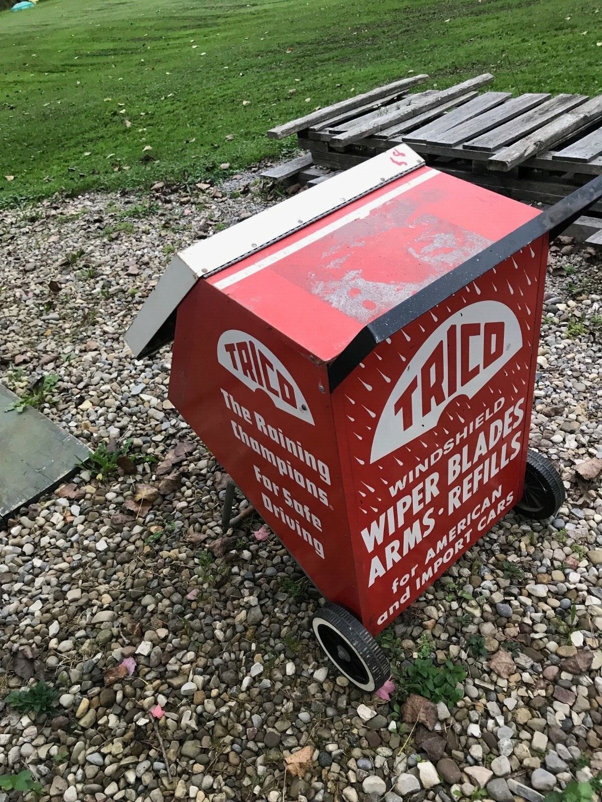 Vintage Original Rat Rod Windshield Wiper Display Case Cabinet Trico Sign SHIPS