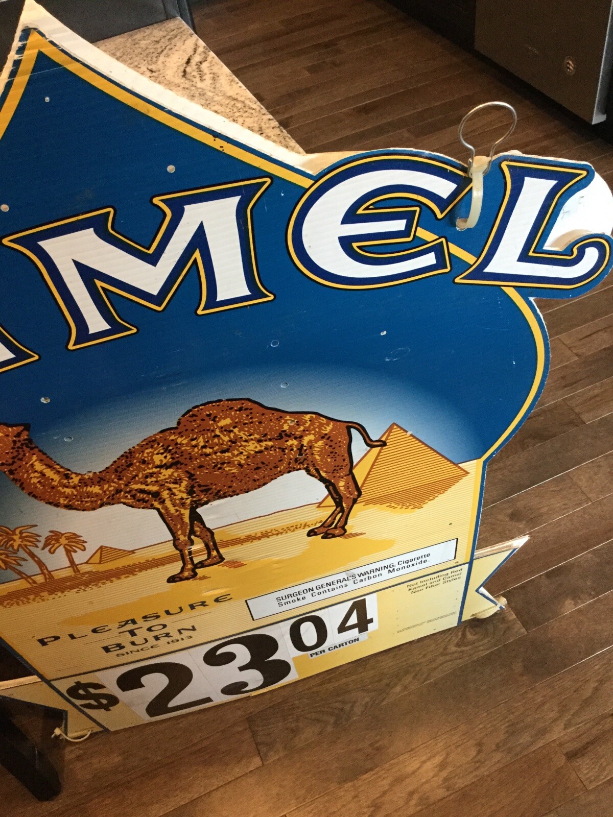 VINTAGE Camel Cigarette Gas Station Cardboard Advertising Sign