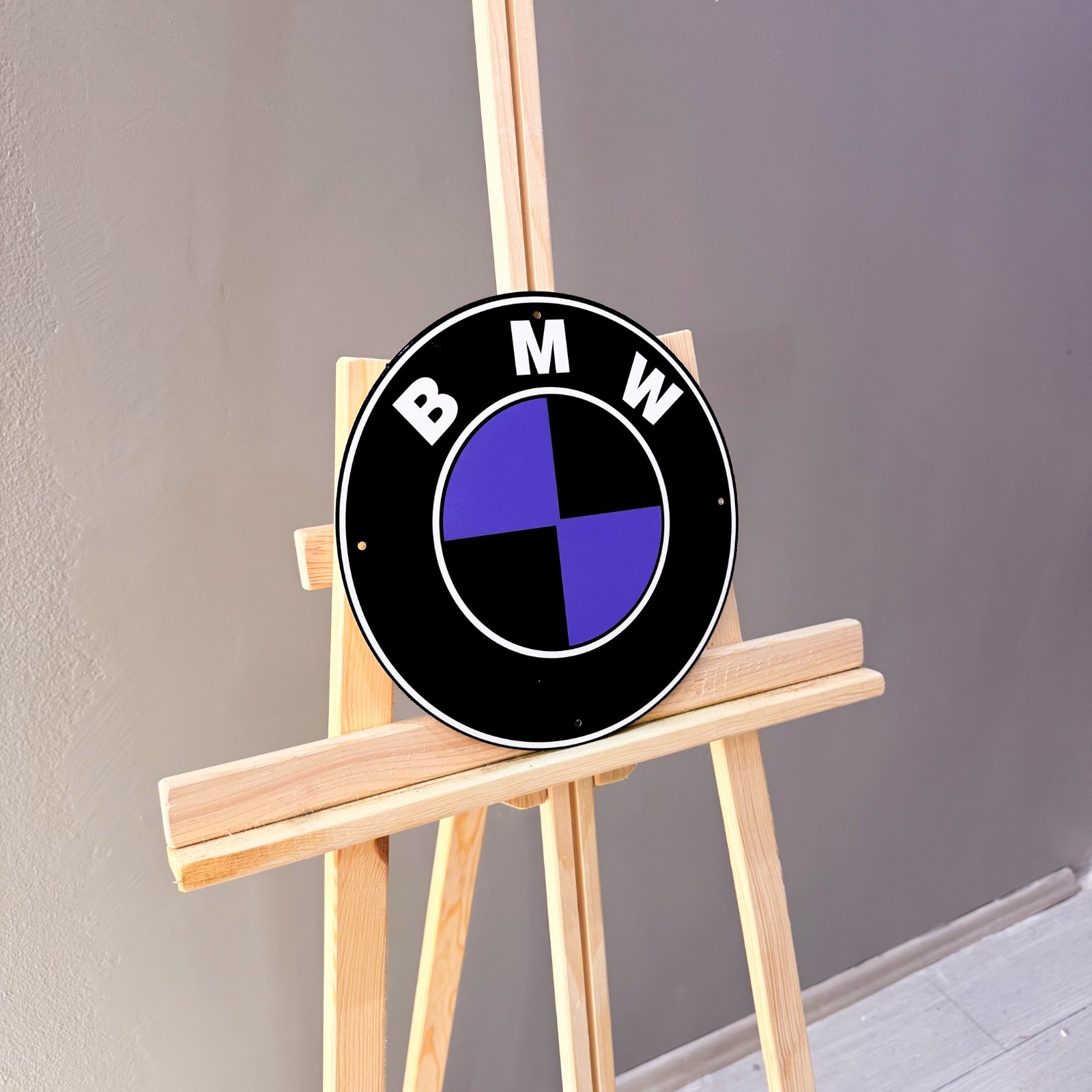 BMW Black Purple Roundel Heavy Metal Sign – Garage Decor – 30 cm (11.8”)