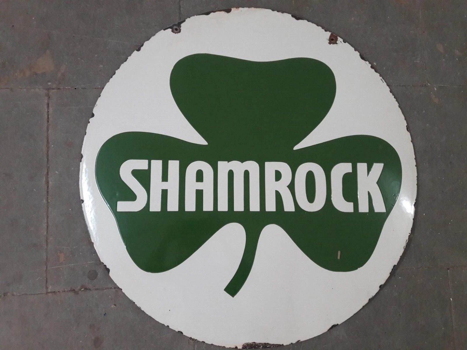 PORCELIAN SHAMROCK ENAMEL SIGN SIZE 30X30 INCHES DOUBLE SIDED