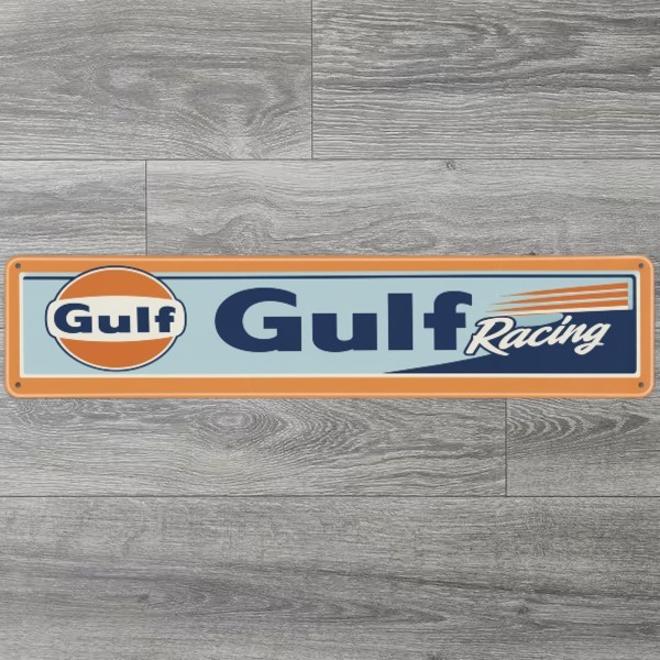 Gulf Racing 18″ x 4″ Novelty Metal Sign USA Made New!