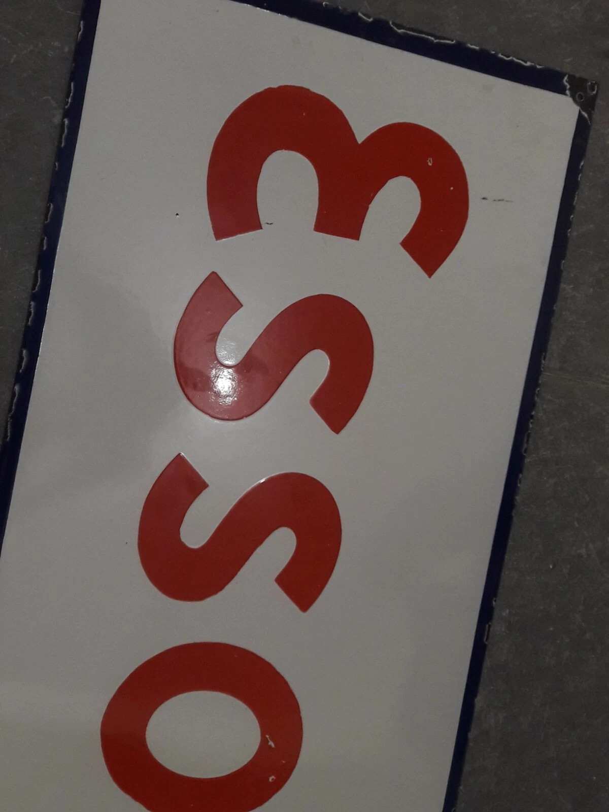 PORCELIAN ESSO ENAMEL SIGN SIZE 40X20 INCHES