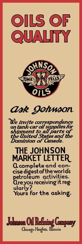 1920 Style Johnson Time Tells Motor Oil NEW METAL SIGN: 6×18″ Ships Free