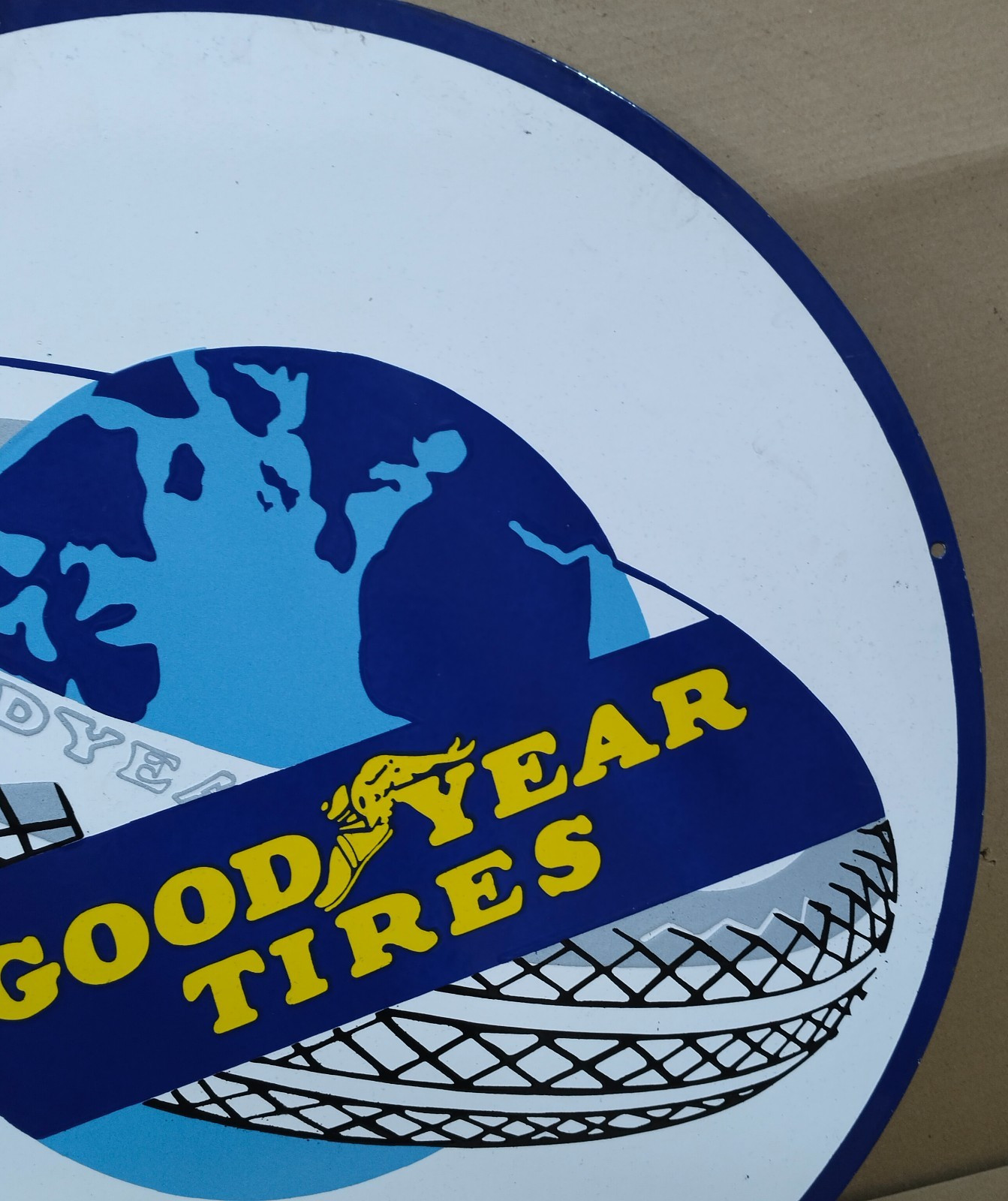 Good Year Tires porcelain Enamel Sign 30 x 30 Inches 1 Sided