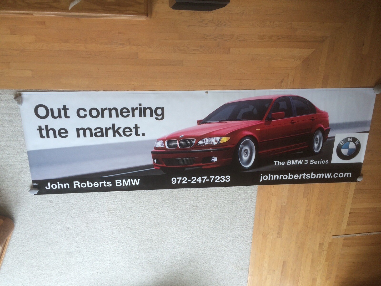 BMW 3 Series Dealer Vinyl Sign Measures: 133.5 Inches X 40 Inches
