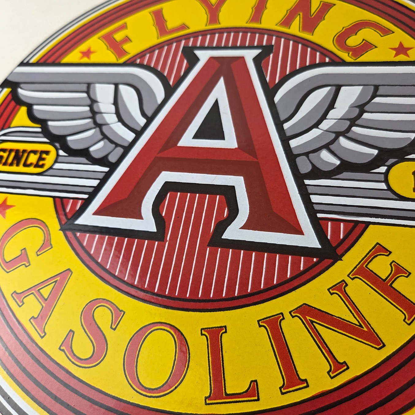 Vintage Flying A Gasoline Sign – Gas Oil Service Station Pump Advertising Sign
