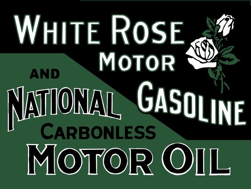 White Rose Motor Gasoline NEW Sign 30 x 40″ XXL Size: National Motor Oil
