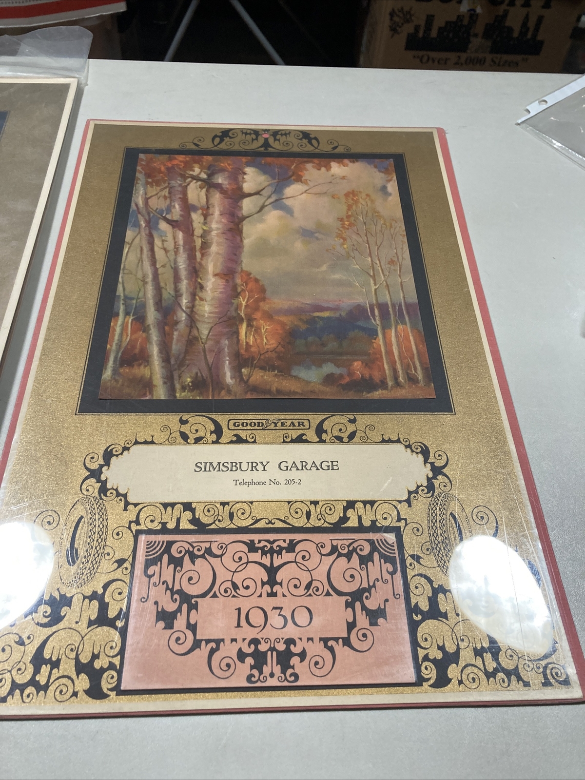 LOT 2 Goodyear Tires 1930 Calendar: Simsbury garage, Smith’s New York Excellent