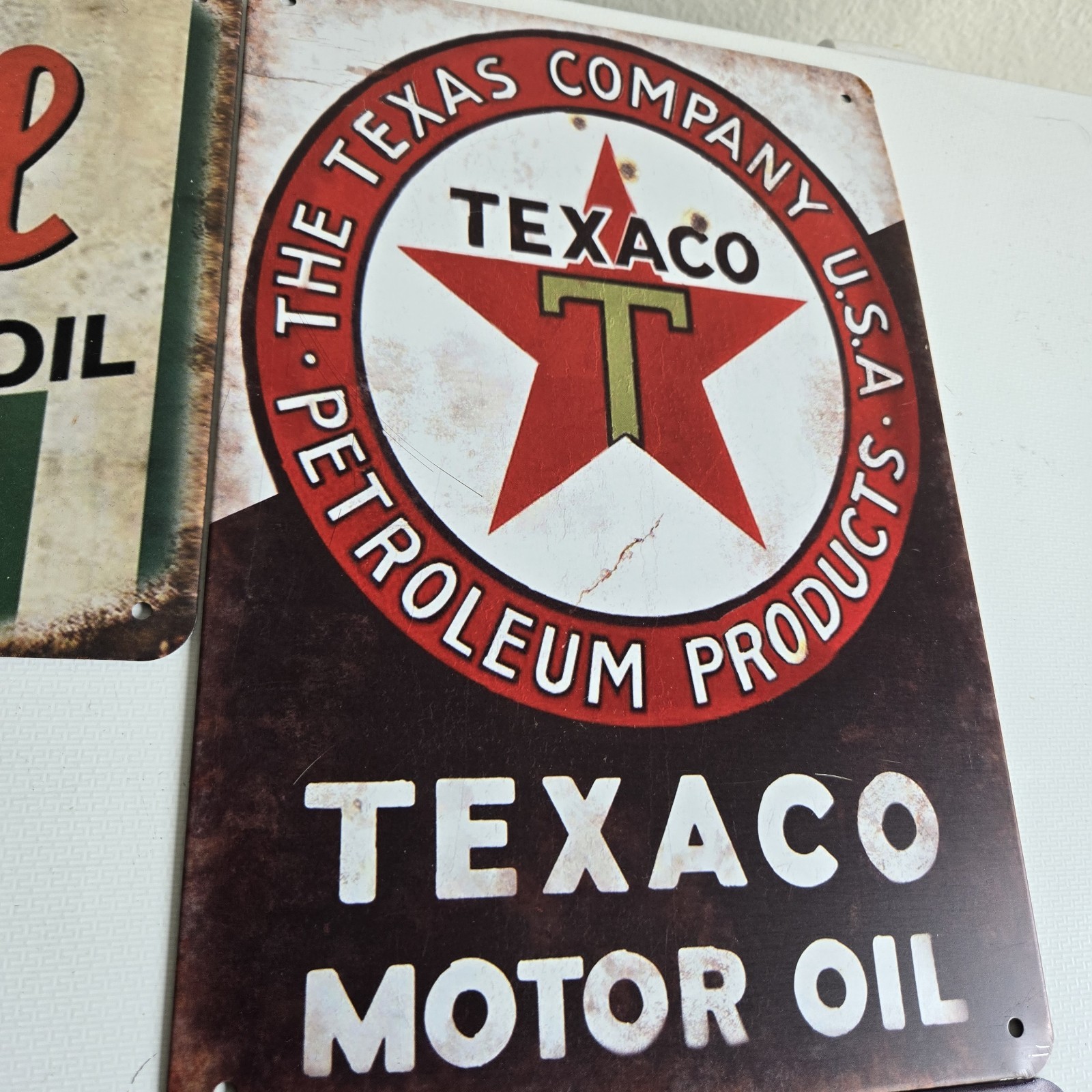 4 Motor Oil 8 x 12 Novelty Metal Signs Shrink-Wrapped Castrol Shell Texaco STP
