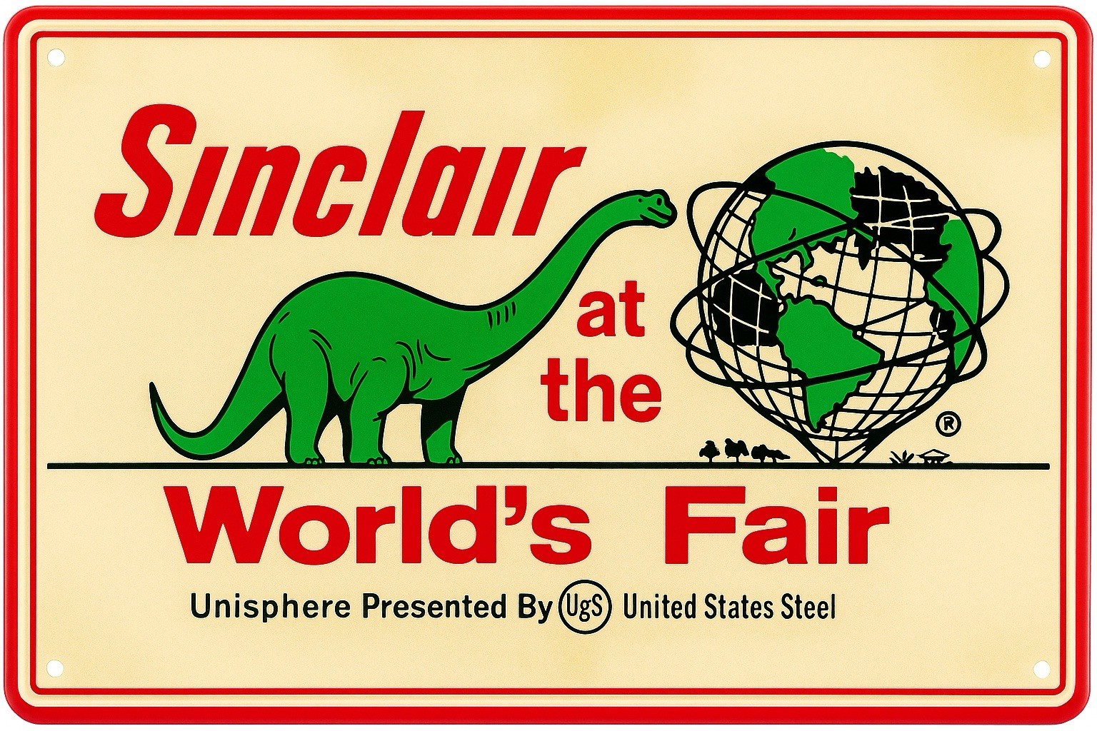 Hi Gloss! Sinclair Gasoline World Fair Vintage Style Metal Sign Advertising Dino