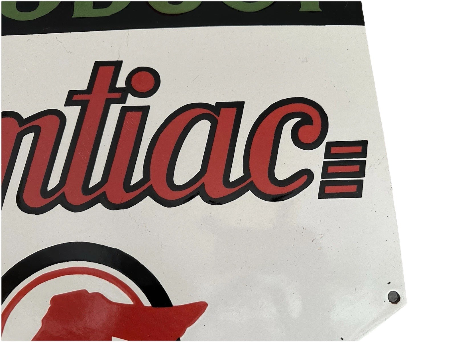 Porcelain Enamel Single Sided General Motors Product Pontiac Sign
