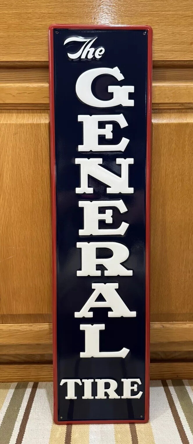 General Tires Sign Gas Oil Garage Bar Parts Tools Vintage Style Wall Decor