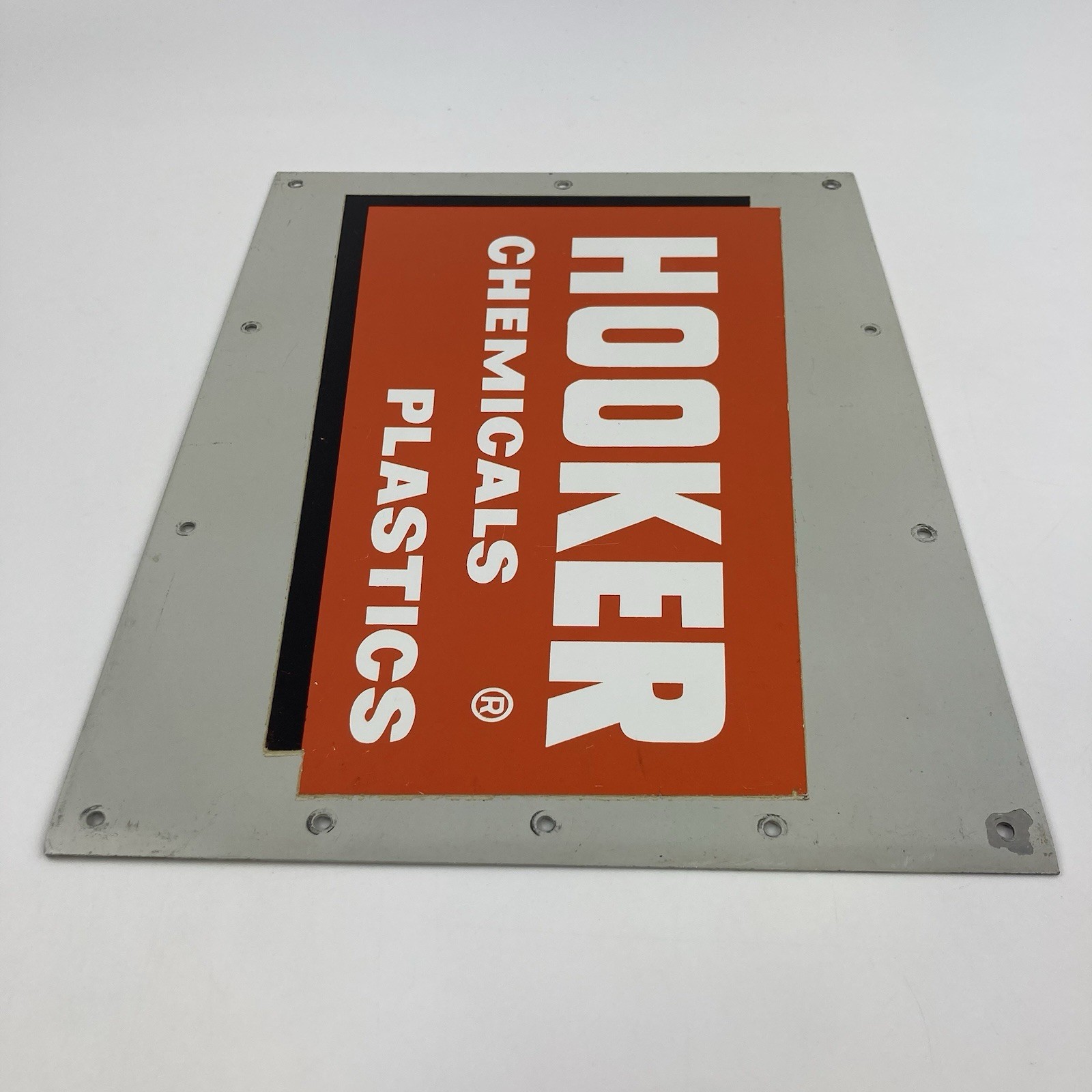 Vintage Hooker Chemicals Plastics Printed Metal Sign 12×9 Mid Century Industrial