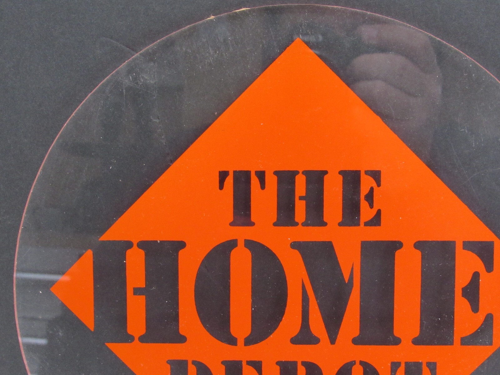 🔨 HOME DEPOT Store Advertisement Sign CLEAR Round Plexiglass Sign 10″ #CB