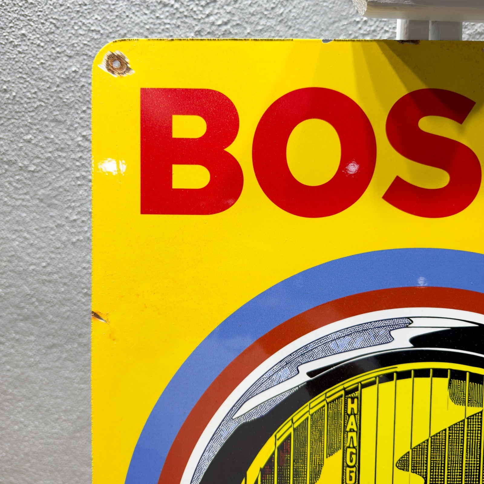 Bosch Vintage Rusty Headlamp Heavy Metal Sign – 40 × 60 cm (15.7” × 23.6”)