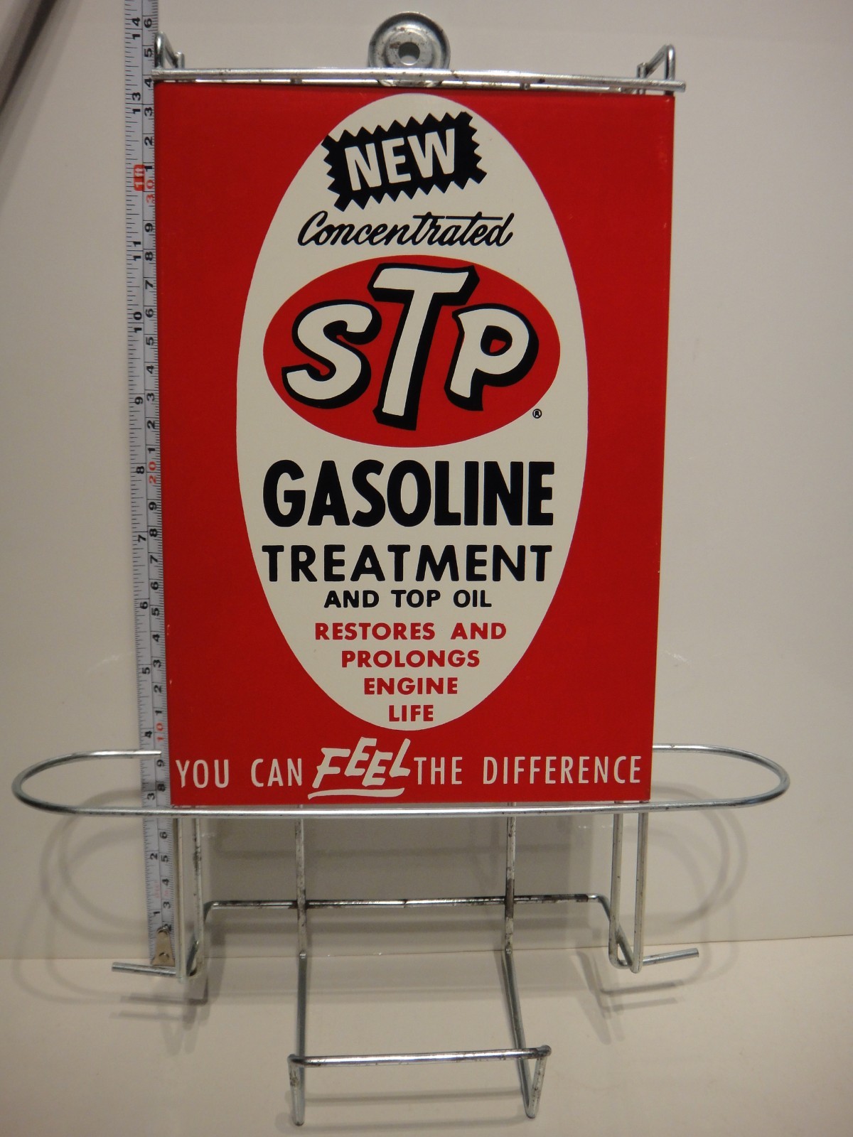 Vintage STP Gas Treatment Station Island Can Display Rack With Sign NOS Original