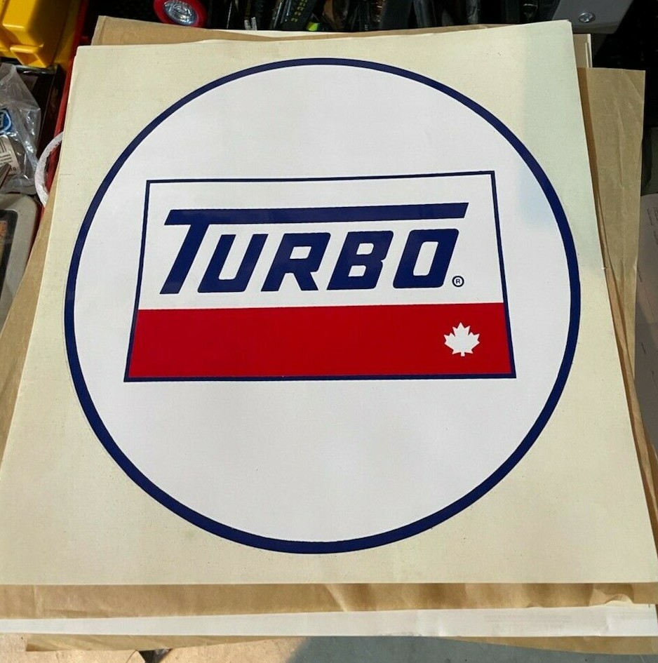 Vintage Turbo Gasoline Vinyl decal Old Stock approx 12″ in diameter