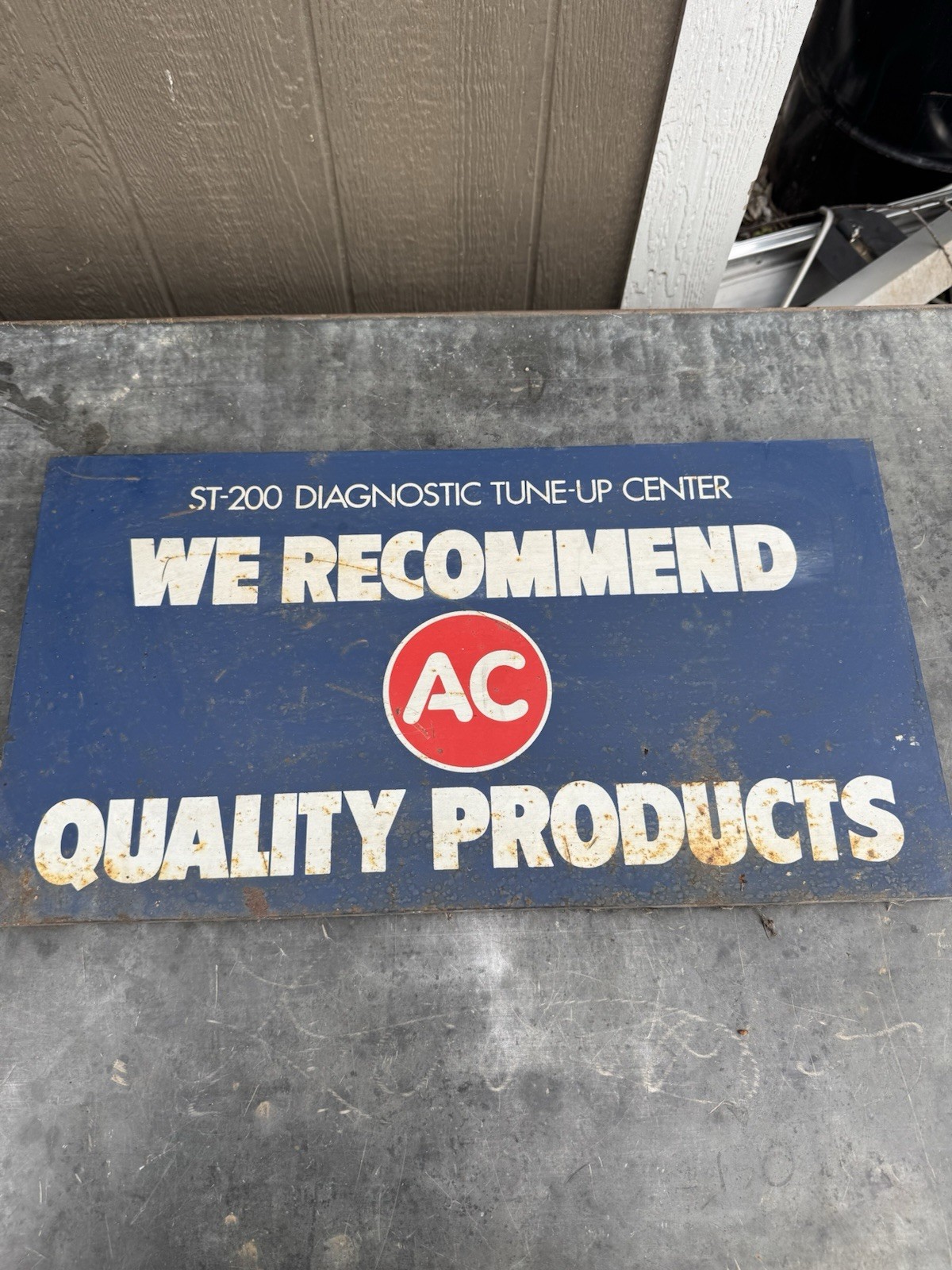 Vintage GM AC DELCO Metal Sign Auto Tune Up Diagnostic Gas Oil Chevy Advertising