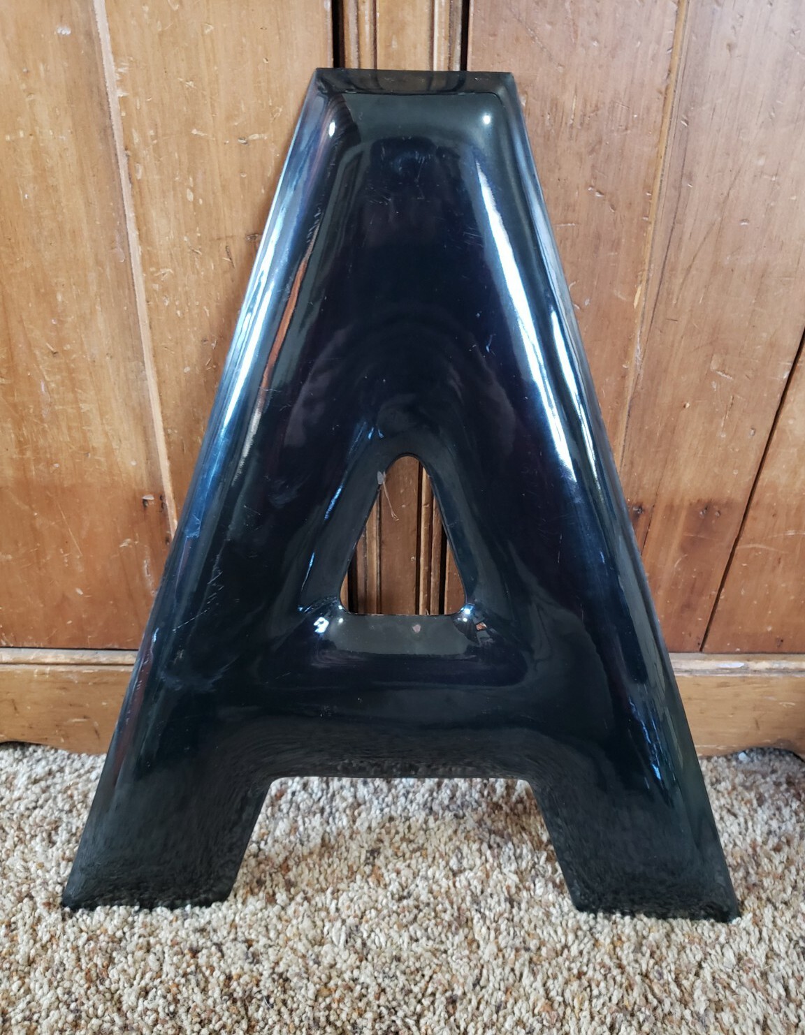 Vintage PORCELAIN Advertising Gas Station 19″ LETTER “A” SIGN