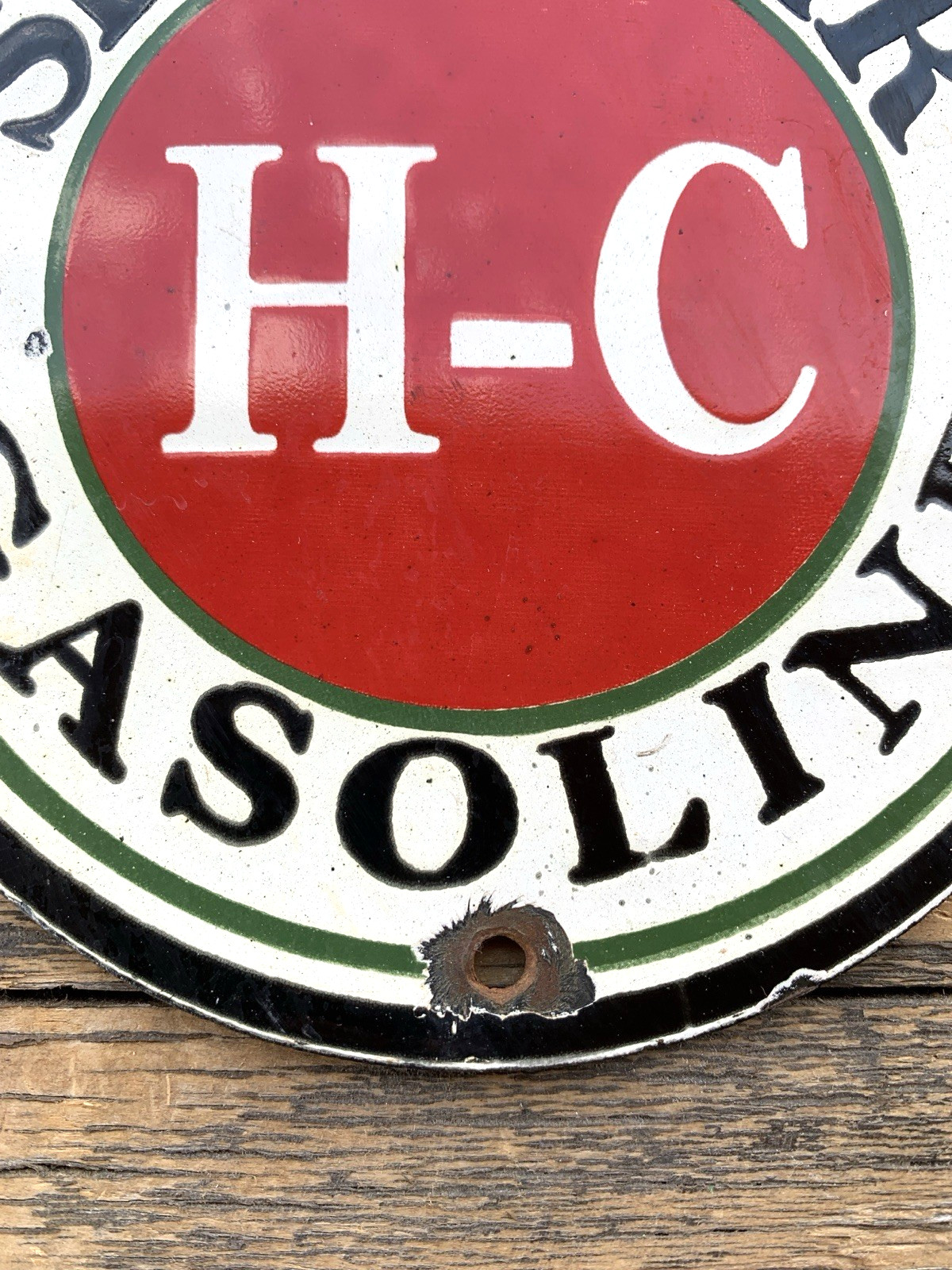 VINTAGE 10×8″ SINCLAIR HC GASOLINE MOTOR OIL PORCELAIN PUMP STATION GAS SIGN