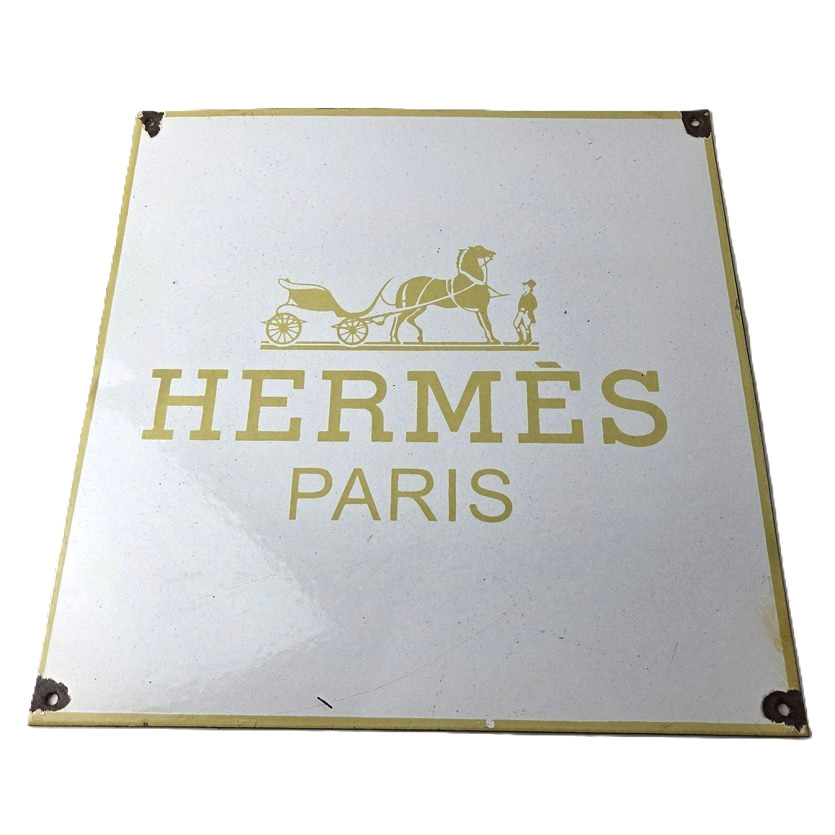 Vintage Hermes Luxury Fashion Sign – Porcelain Store Display Gas Pump Sign