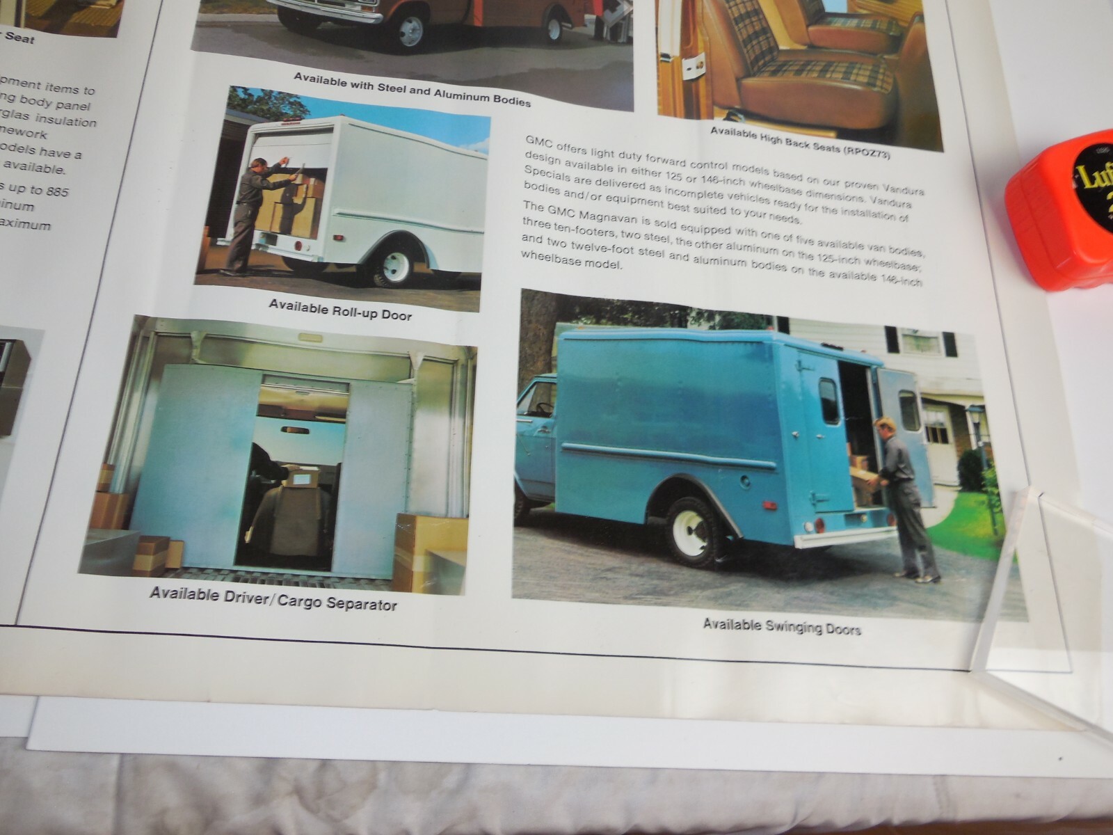 GMC Dealership Showroom display poster Delivery Vans Magnavans 1976 VTG Sign