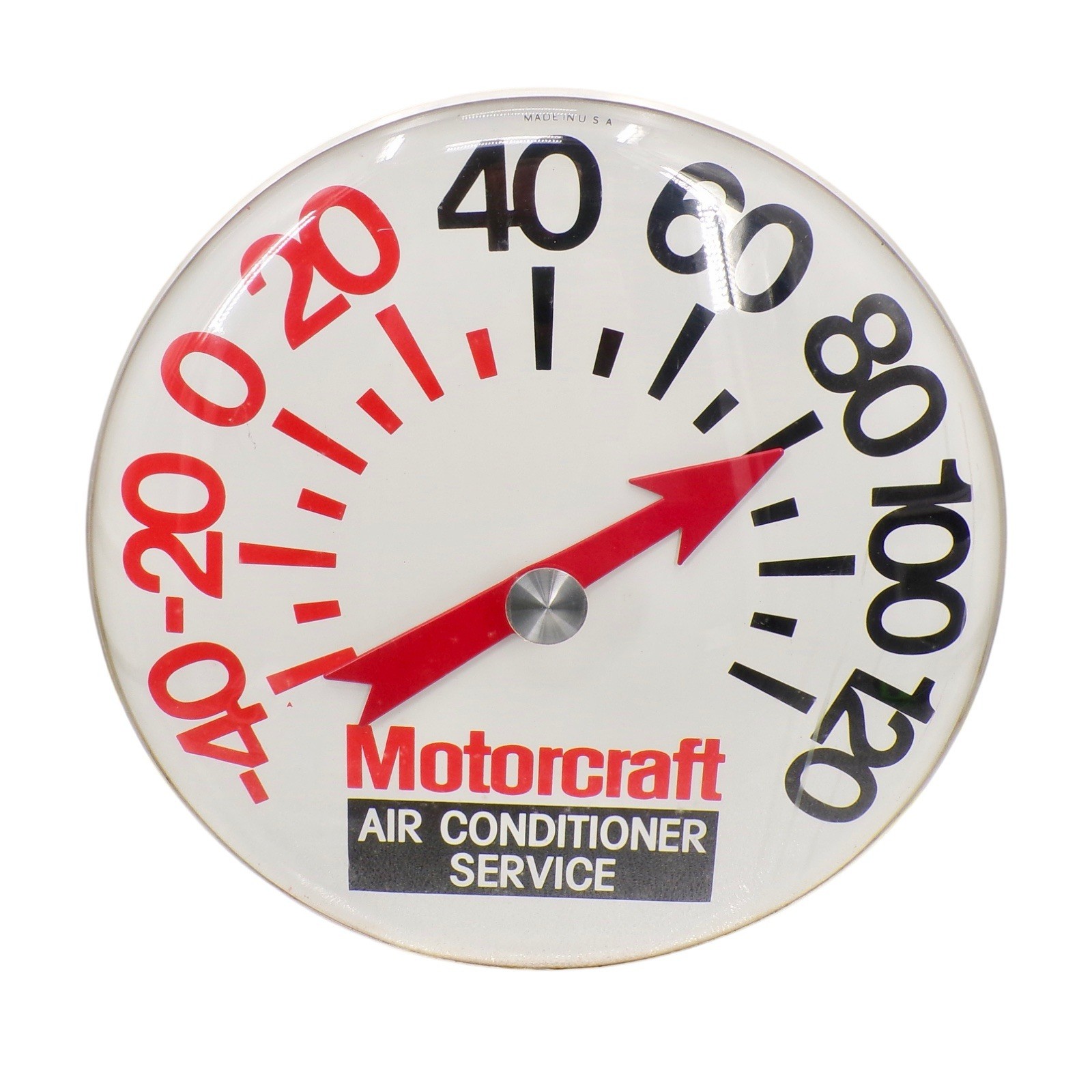Vintage 18″ Motorcraft Ford Air Conditioner Service Thermometer Sign Gas Oil
