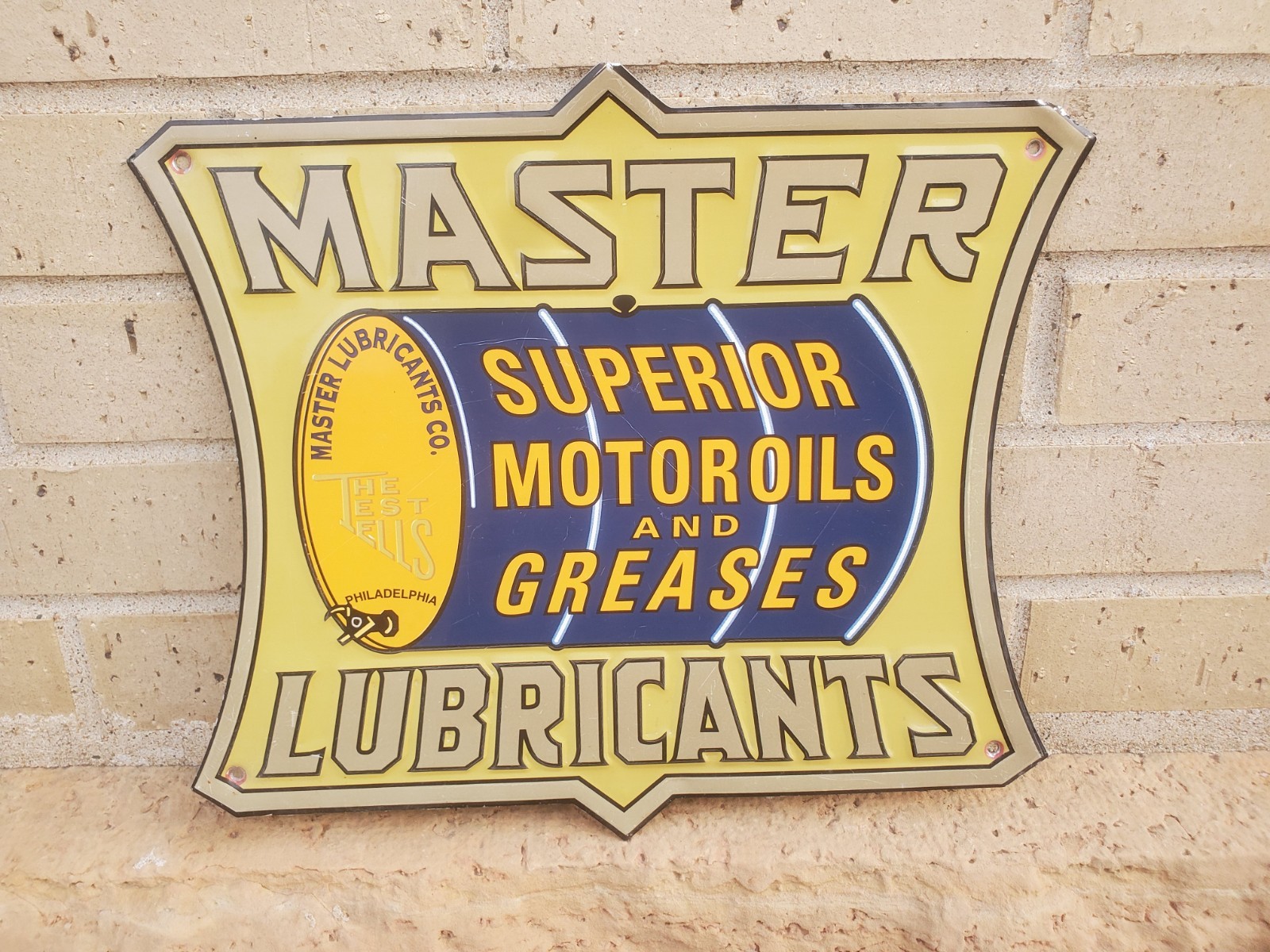12″ X 14″ Metal Sign Master Lubricants Philadelphia Motor Oils & Grease