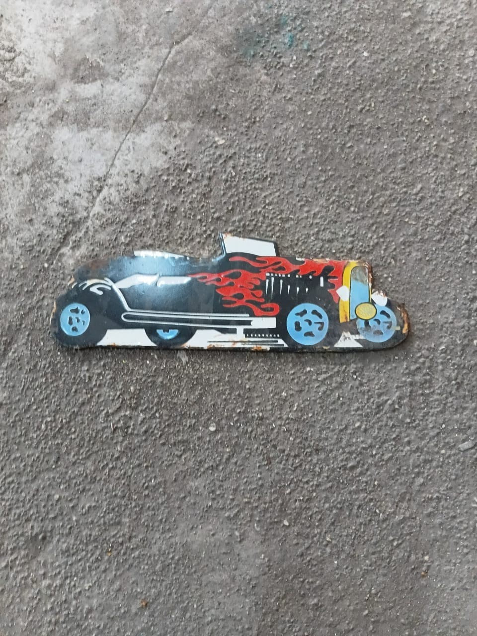 PORCELIAN HOT ROD ENAMEL SIGN SIZE 8X3 INCHES