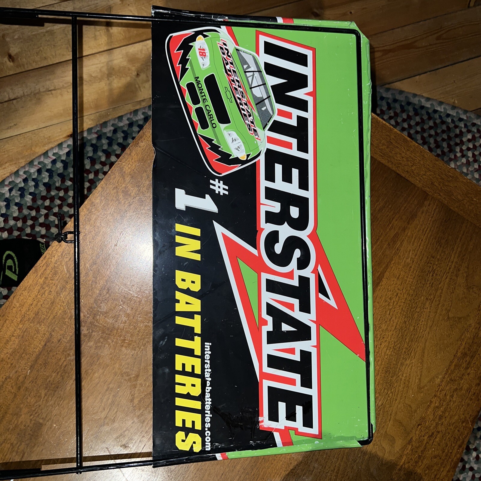 Interstate #1 in Batteries double sided metal sign nascar vintage w frame 18 car