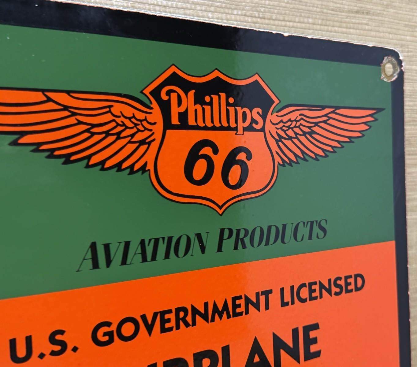 VINTAGE PHILLIPS 66 GASOLINE PORCELAIN SIGN DEALERSHIP GAS STATION MOTOR OIL