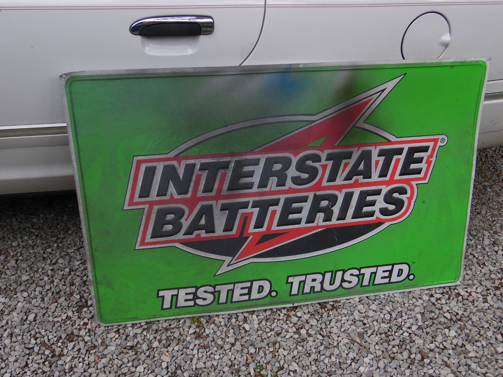 Vintage Interstate Batteries Metal Sign 48″ by 30″ Trusted tested, Gas & Oil