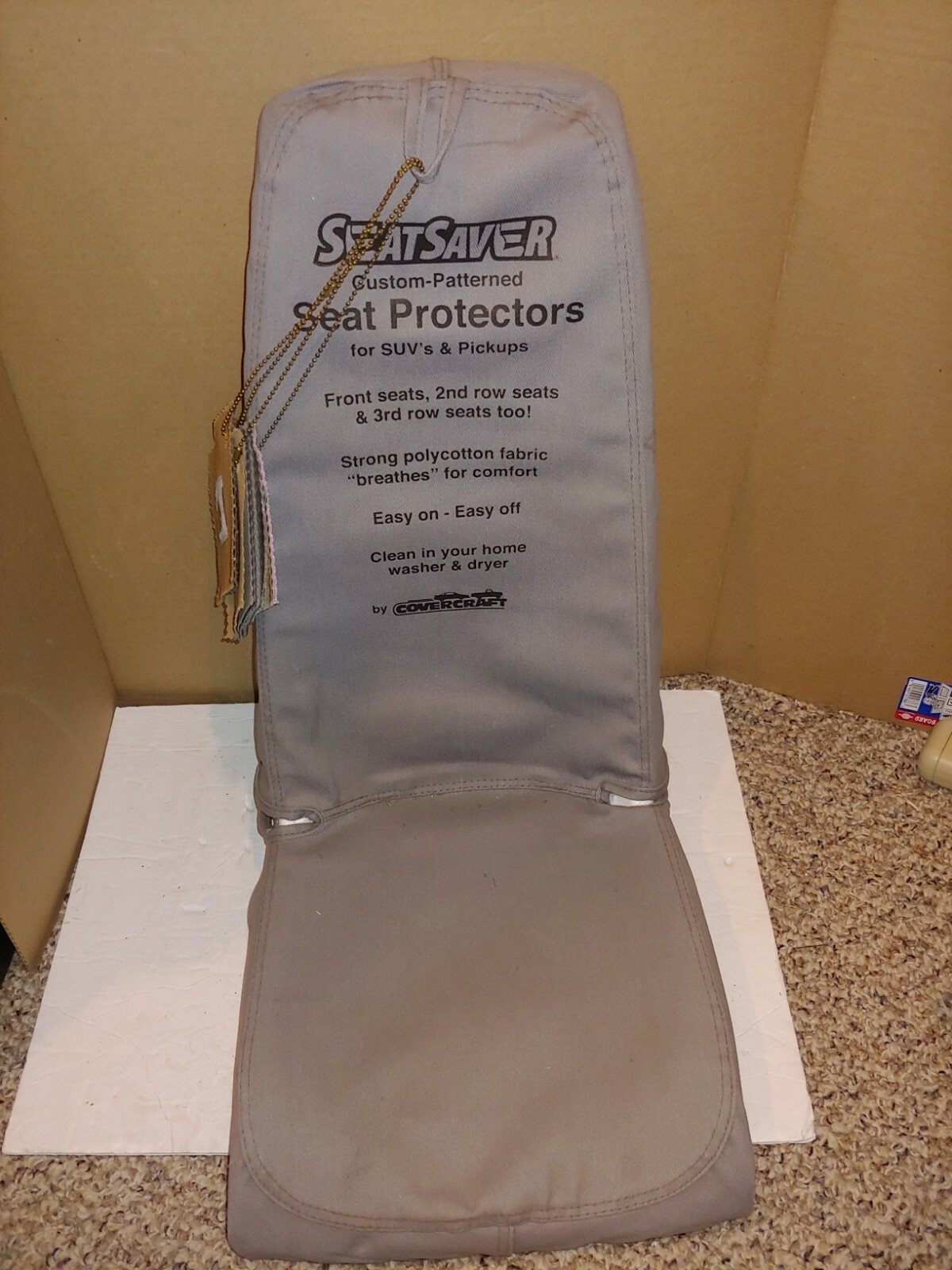 Vintage 80’s Covercraft Bucket Seat Cover Automotive Retail Store Display Sample