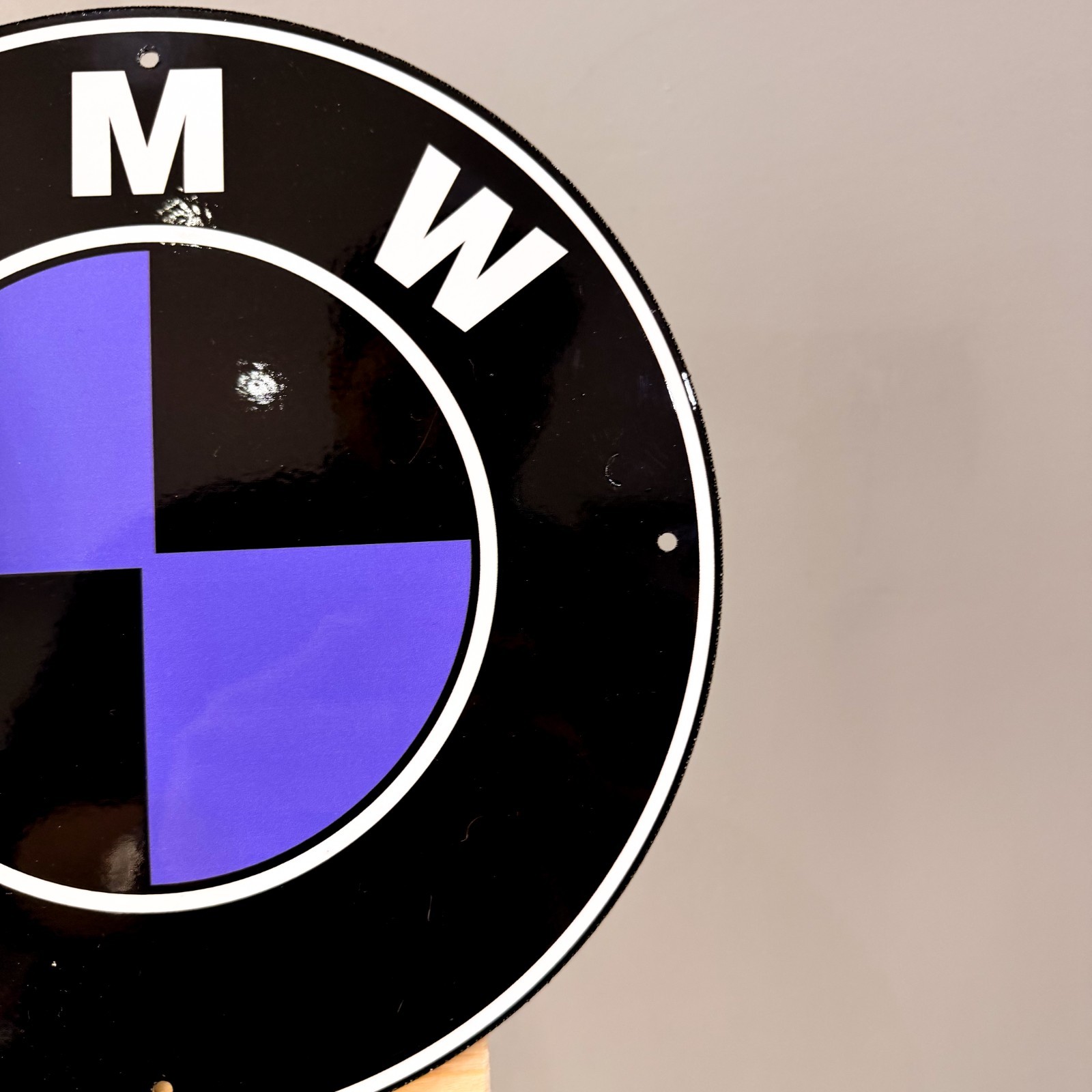 BMW Logo Set (3 PCS) Metal Signs – Classic, Grille & Black Purple – 30 cm (11.8”