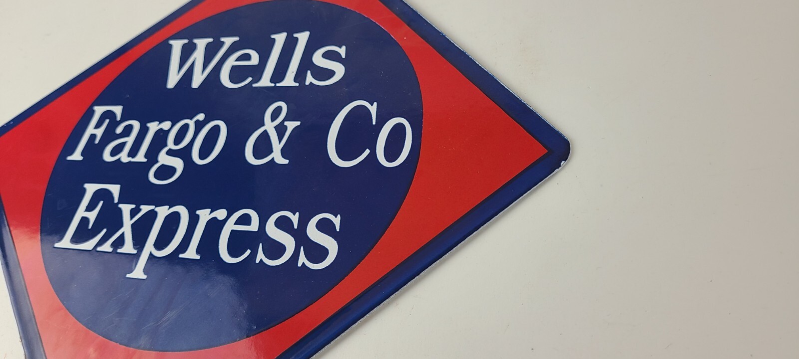 Vintage Wells Fargo Express Sign – Trains Railway Porcelain Gas Pump Sign