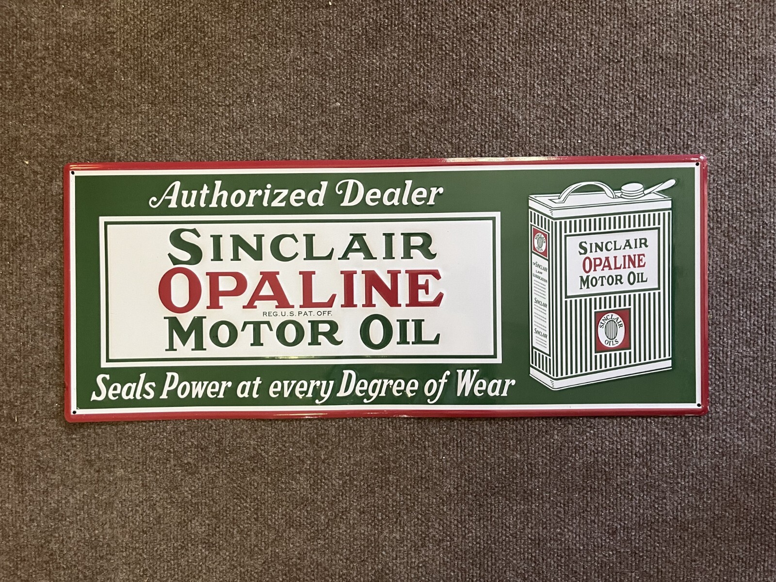Cool Sinclair OPaline Motor Oil Metal Sign – 9.5 x 23.5