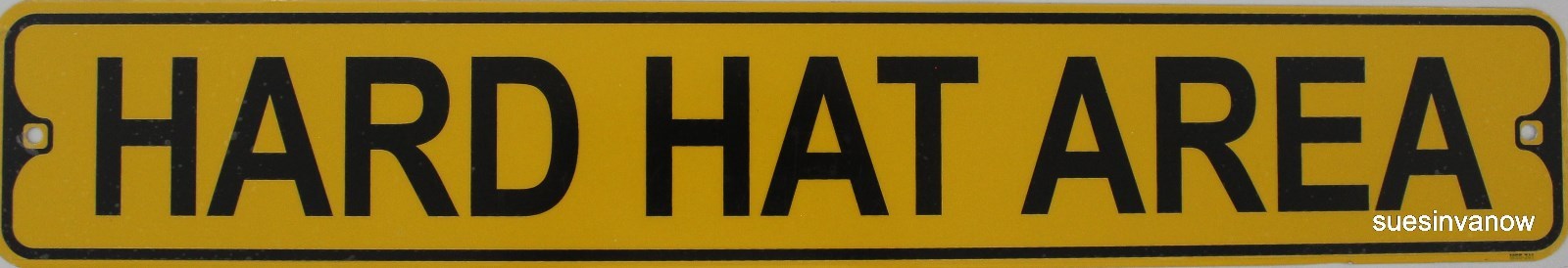 Durable Metal Street Sign Hard Hat Area Outdoor Bar Home Garage Decor 3″x18″
