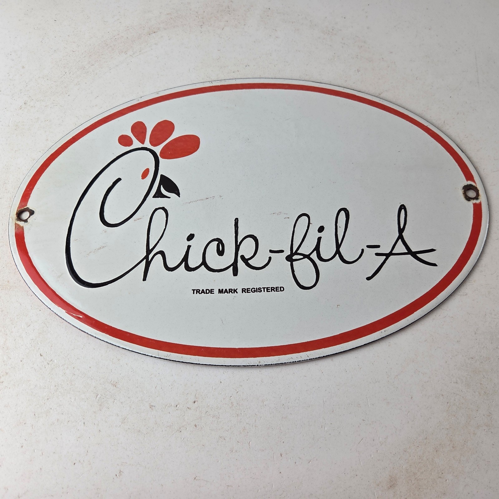 Vintage Chick Fil A Sign – Chicken Fast Food Porcelain Gas Pump Sign
